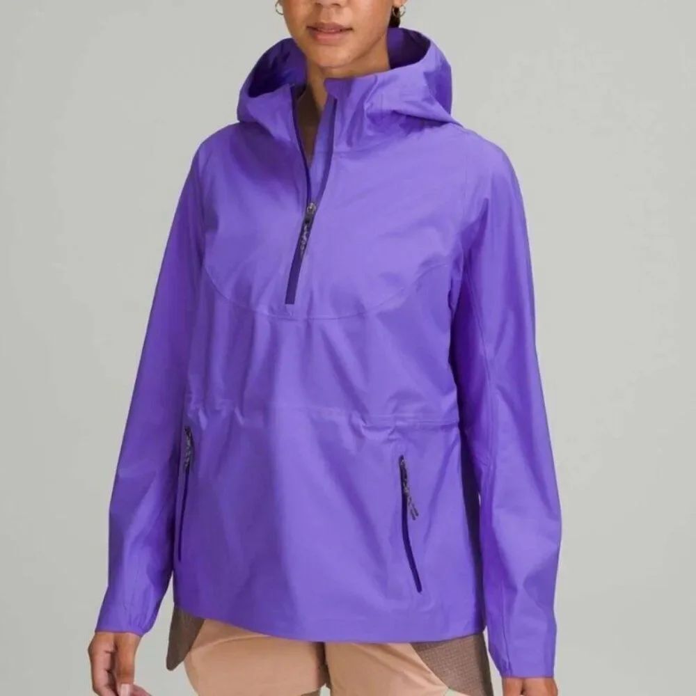 Lululemon Waterproof Hiking Half Zip Pullover Light Electric Indigo Size 4 Gorp